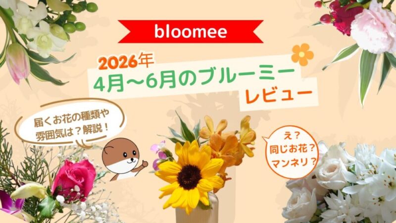 ブルーミーお花の定期便マンネリ？種類や雰囲気は？【2026年春夏の3ヶ月のレビュー】 
